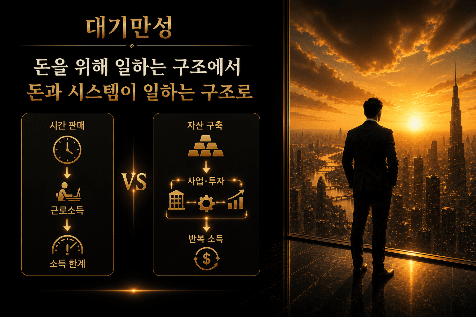 시간 판매형 소득에서 자산과 시스템이 만드는 반복 소득으로 전환하는 구조