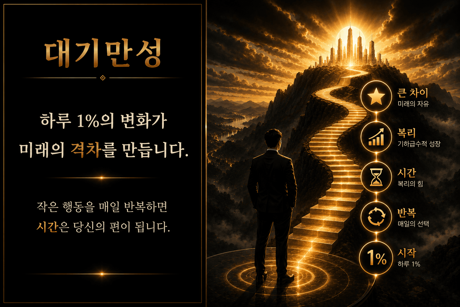 하루 1퍼센트의 변화가 시간과 복리를 통해 큰 차이를 만드는 과정