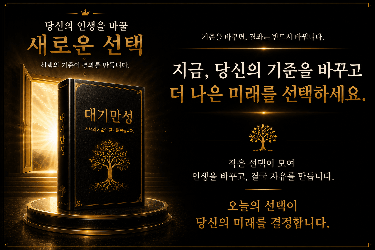 돈을 위해 일하는 삶에서 돈과 시스템이 일하는 삶으로 전환하는 대기만성 최종 이미지