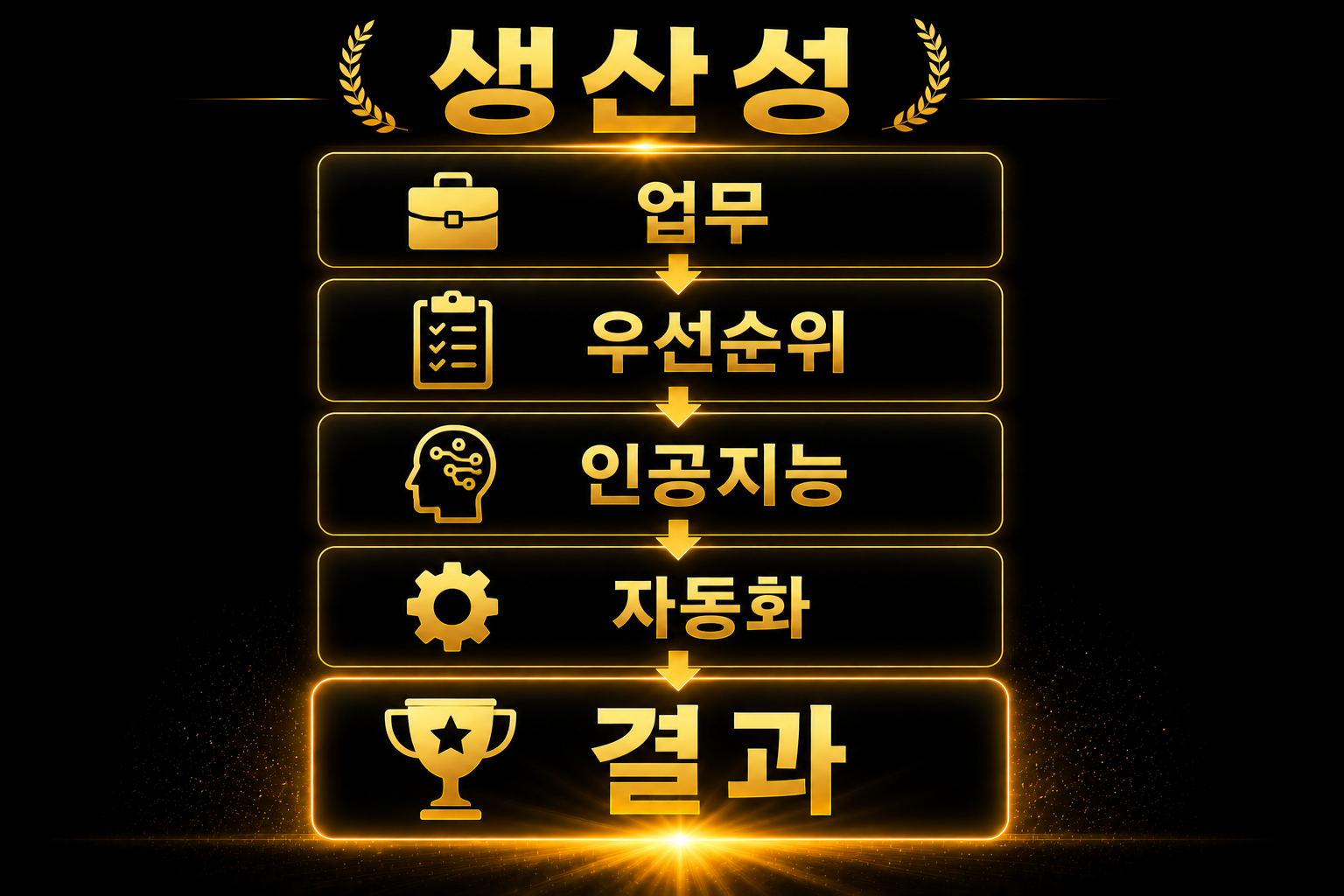 업무 우선순위 인공지능 자동화 결과 생산성 흐름